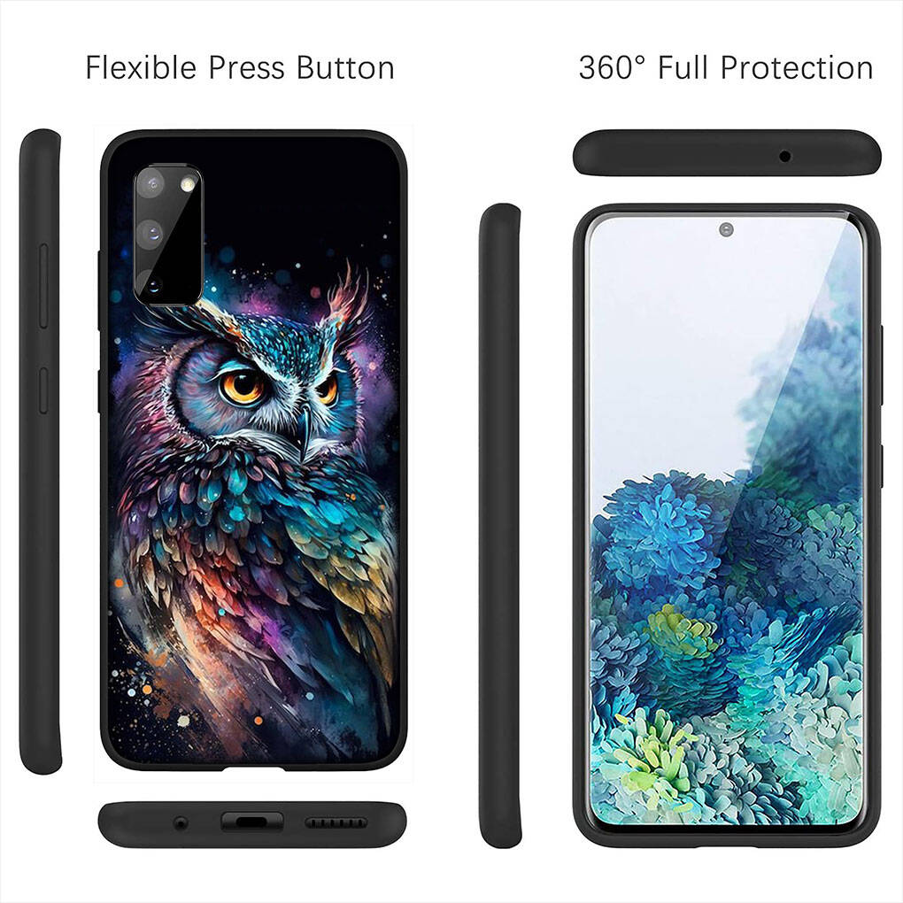 for Samsung Galaxy S25 S24 S23 S22 S20 S21 Ultra FE Plus A17 A37 A57 A56 A55 A06 A16 A15 A36 A26 A35 A05 A25 A54 A34 S10 Phone Case Owl Cover