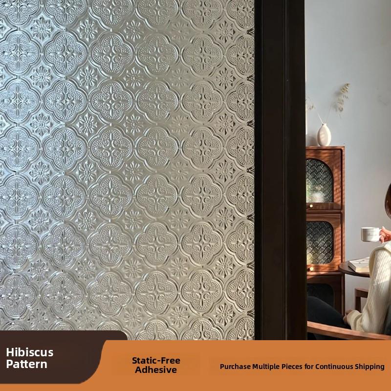 Transparent Frosted Glass Stiers Pattern Batoom Privacy Protection Against Light Exposure Home Decor Accories