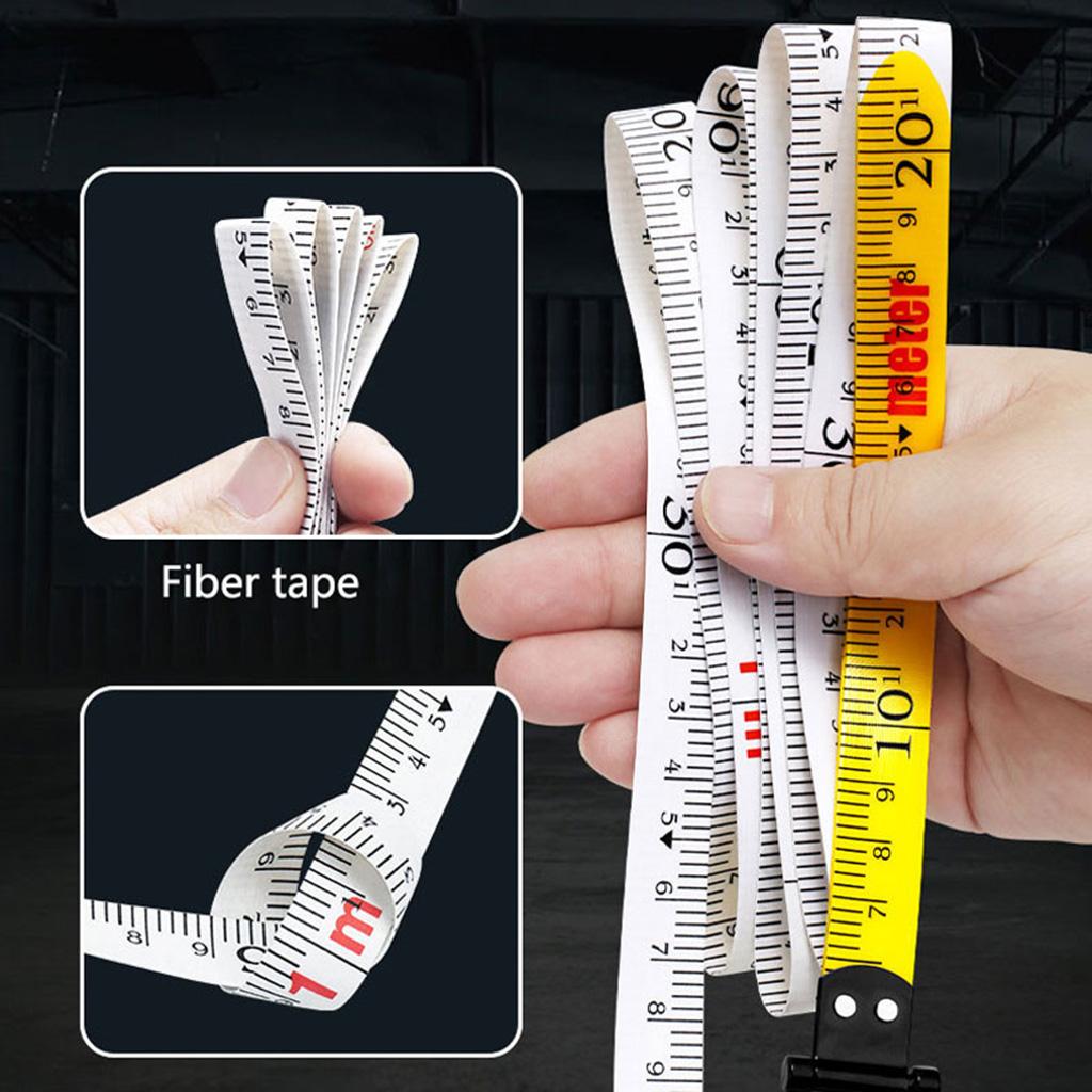 Measuring Tape Open Reel Portable Fiber/Steel Tape Measure Measuring Tape Tool Waterproof Tape 4X Returning