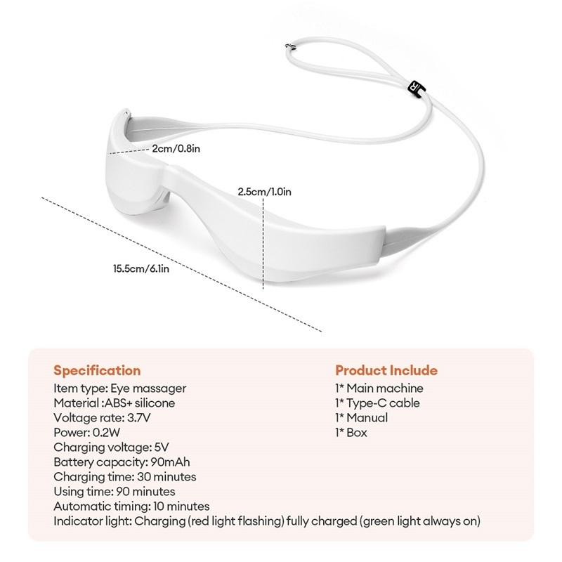 New 3D Eyes Massager Electric Eye Massage Glasses EMS Red Light Eye Care Lighten Dark Circles Eye Relax Massager
