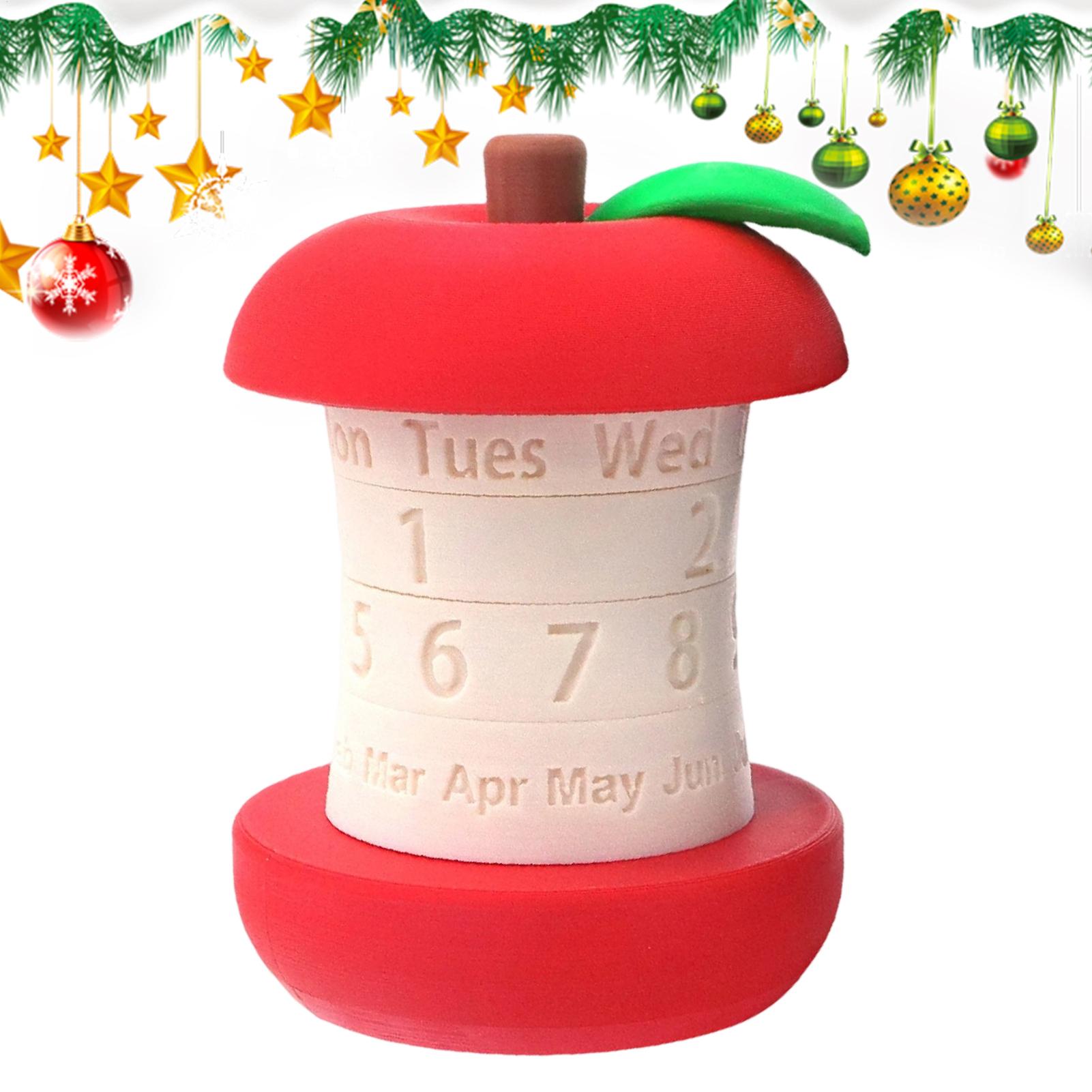 Perpetual Calendar 3D Printed Rotating Apples Calendar Creative Perpetual Calendar Desktop Decorative Ornaments Christmas Gifts CN