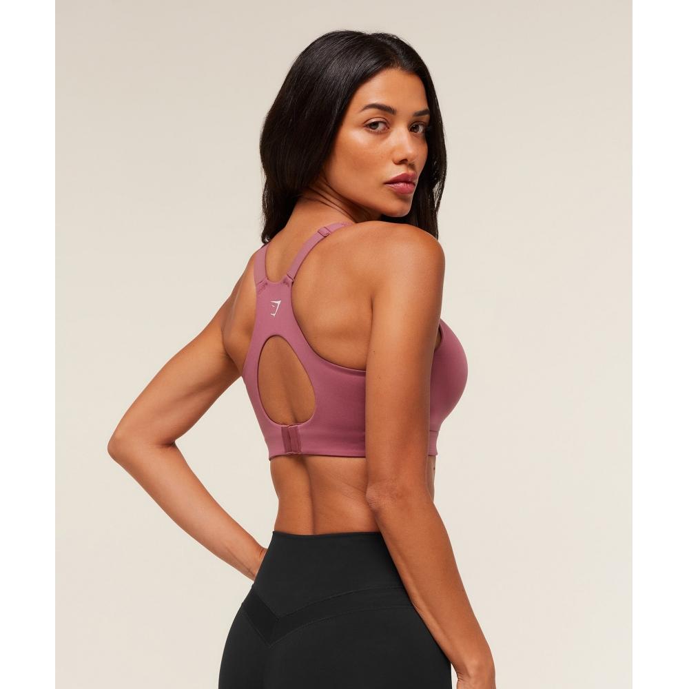 Gymshark High Support V Neck Sports Bra Reset Pink B3b3l Kc2j