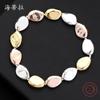 Irregular Imitation Baroque Pearl Environmentally Friendly Alloy Bracelet, Electroplated Three-color Modeling Bracelet