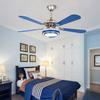 Remote Controlled Ceiling Fan with LED Light, 6-Speed Quiet Motor, 3 Color Temperatures, Flush Mount for Bedroom & Living Room