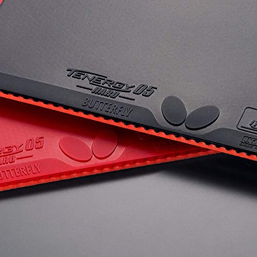 Butterfly Tenergy 05 Hard 06030 Table Tennis Rubber, Red, Thick