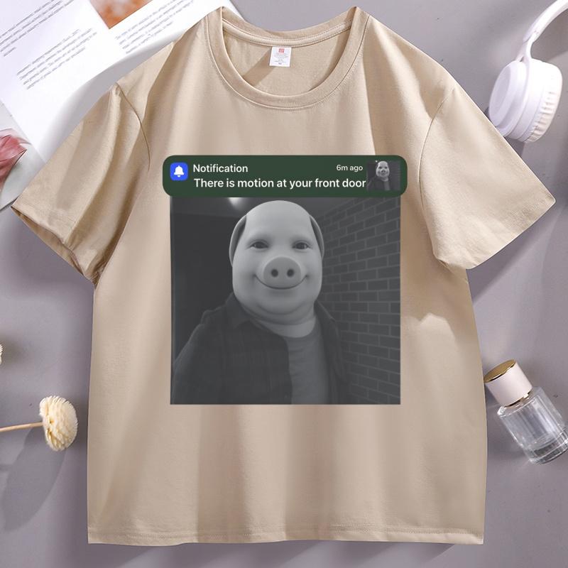 John Pork Meme T Shirt Brainrot Tee Teenager Unisex Unisex Cotton Short Sleeve Tshirt Comfortable Casual Round Neck Tshirt Clothes