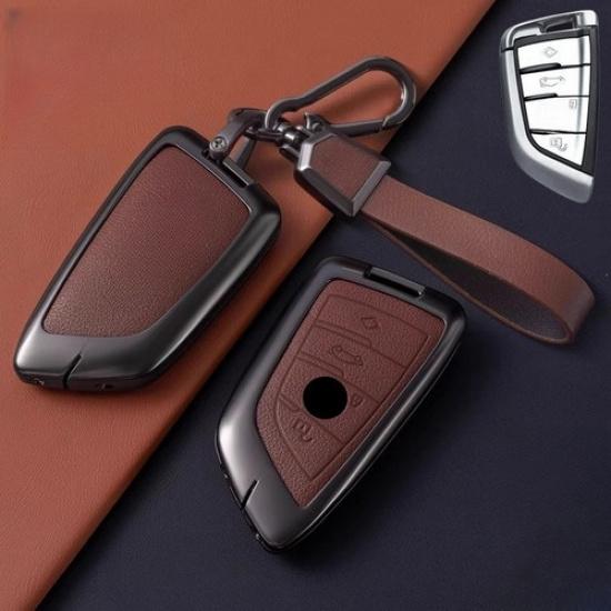 Zinc Alloy Leather Car Key Fob Case Cover For BMW 2 3 5 6 7 X4 X5 X7 M5 X1 X2 X3