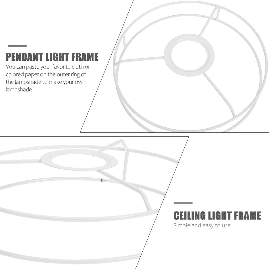 Round Lampshade Frames Metal Wire Lamp Cover Ring Support For Holder Shades Lighting Accessories Ceiling Lamp Shade Frame