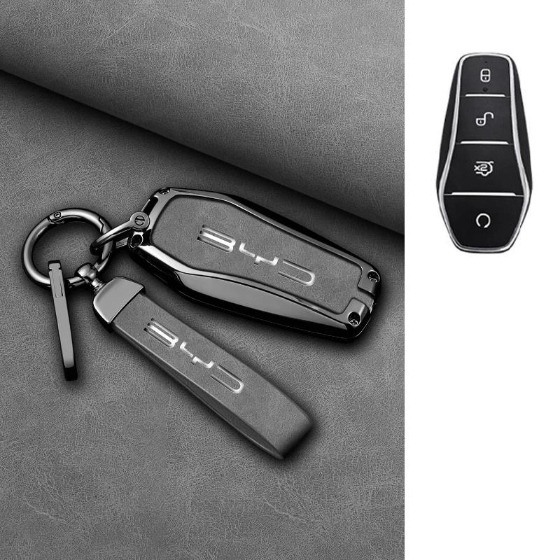 Alloy Car Remote Key Case Cover Shell For BYD Atto 3 Han EV Dolphin Lied Tang Dm Qin PLUS Song Pro MAX Yuan  Protector Keychain