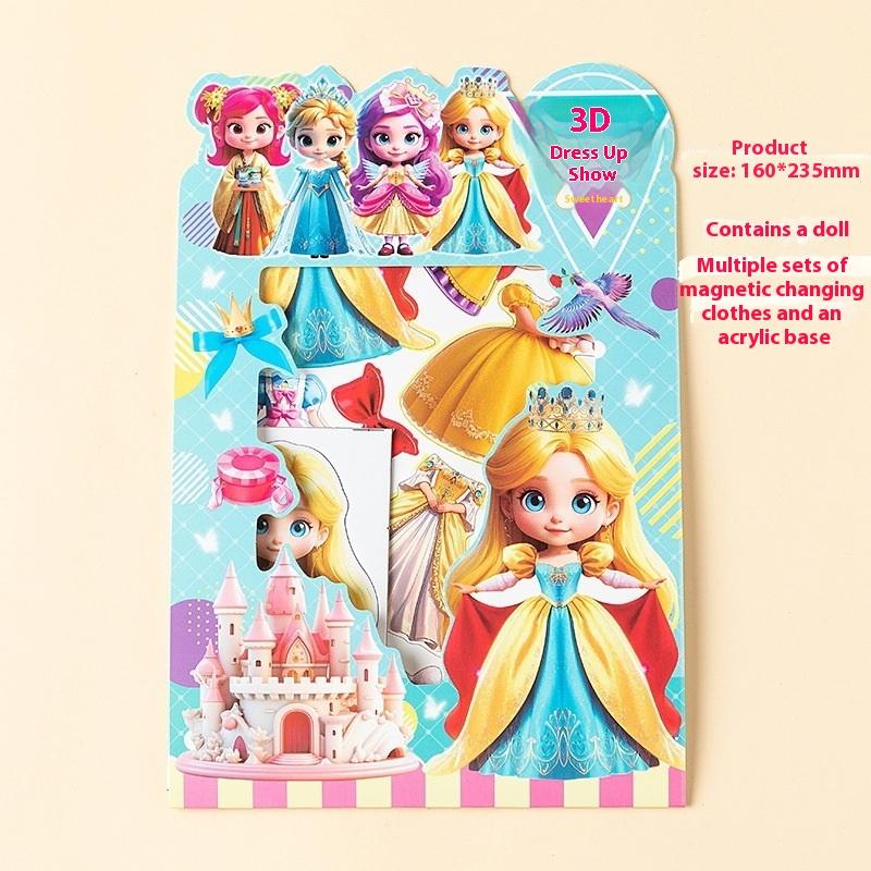 1/2/4 Sets Magnetic Princess Pretend Play Toys Magnetic Dress Up Paper Dolls For Girls Play Travel Playset Toy
