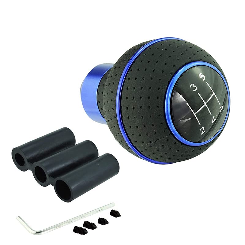 Lunsom PU Shift Knob 5 Speed Gear Shift Knob General Auto Manual Car (Blue)
