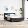 Box Spring Bed with Mattress Dark Brown 140 x 200 cm Fabric