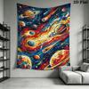 Space Wall Tapestry Aesthetic Wall Hanging Printed Fabric Blanket Decorative Tapestries for Bedroom Living Room Home Decor
