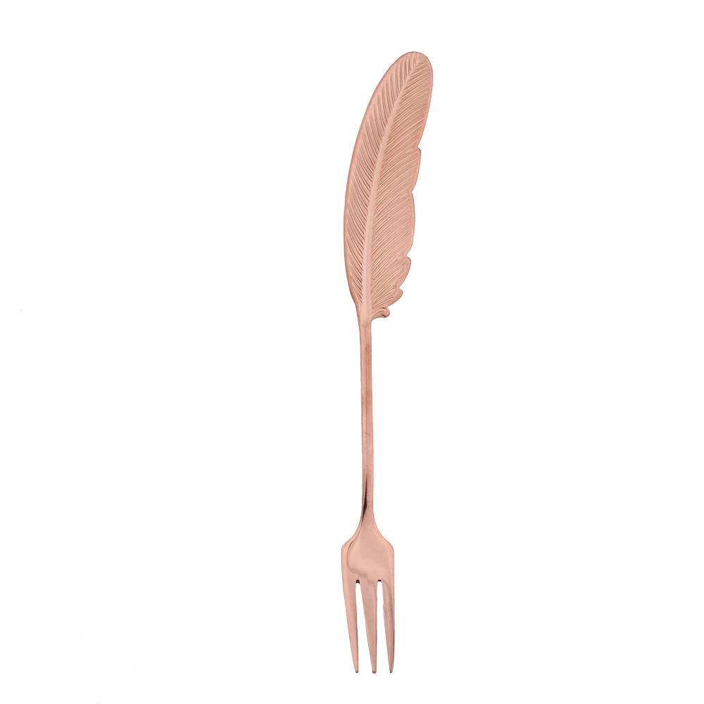 Feather Spoon Fork Stainless Steel TeaSpoon Creative Coffee Spoon For Ice Cream Cake Tool Decoration Cutlery Kitchen Accessories