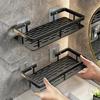 No-Drill Wall-Mounted Bathroom Storage Rack - Aluminum Nail-Free Shelves