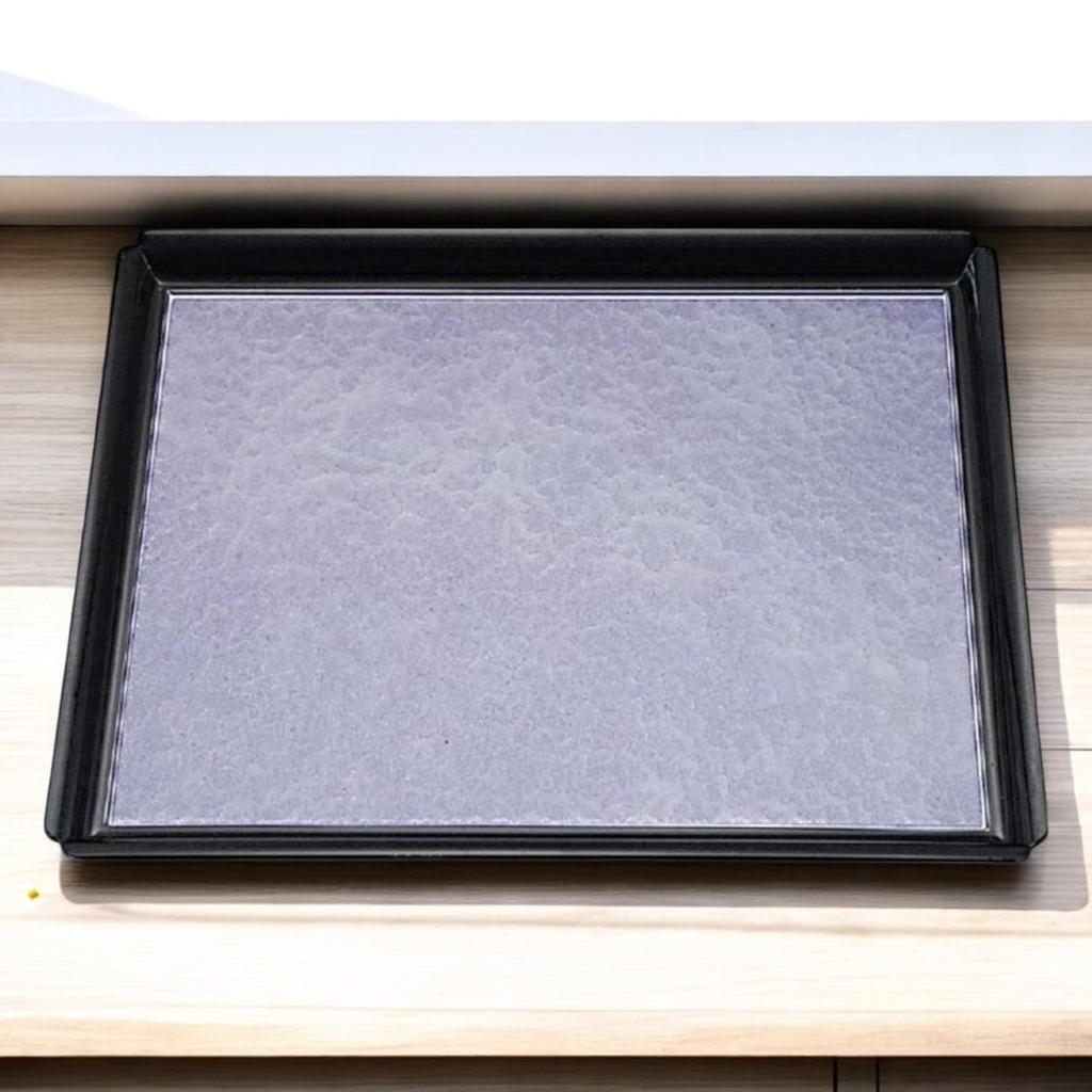 Square Mokko Tray Purple Cloud Lacquerware Made in Japan J-kitchens (30cm), Design, Non-Slip, (ABS Resin),