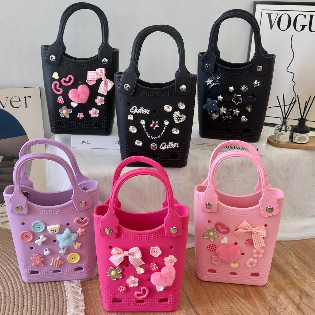 EVA Perforated Bag: Versatile DIY Handbag & Beach Accessory with Cartoon Design