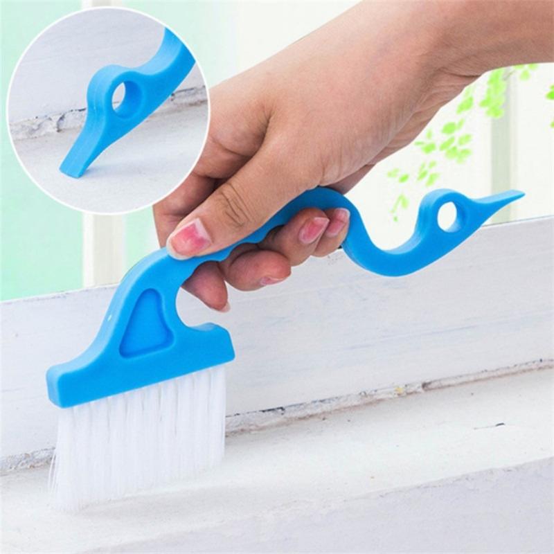 Compact Ergonomic Handheld Gaps Slot Brush Tool For Tight Space Lightweight Plastic Design With Angled Cleaning Edged