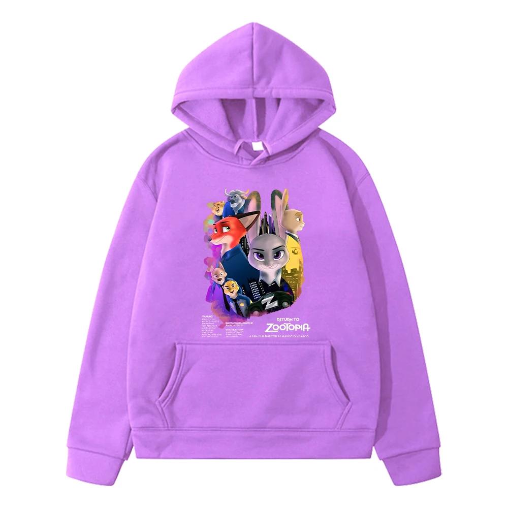 Kawaii Zootopia 2 Print anime hoodie Fleece sweatshirt y2k sudadera Autumn hoodies boy pullover jacket kids clothes girls Boys and girls clothes