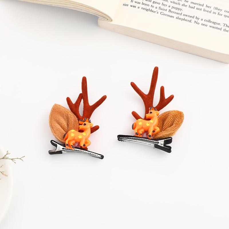 Sponky do vlasů s parohy soba: Vánoční 3D vlasové doplňky pro drdoly a copy