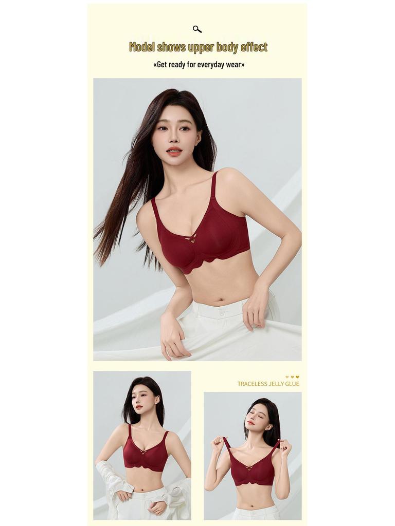 Seamless Push-Up Bra for Women - Anti-Sagging, Side Support, and Adjustable Soft Lift