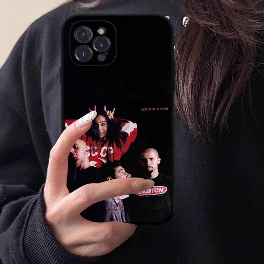 Band S-System of a D-Down Phone Case Black Soft Silicone TPU Phone Case For IPhone 11 12 13 14 15 16 17 Pro Plus Mini Max