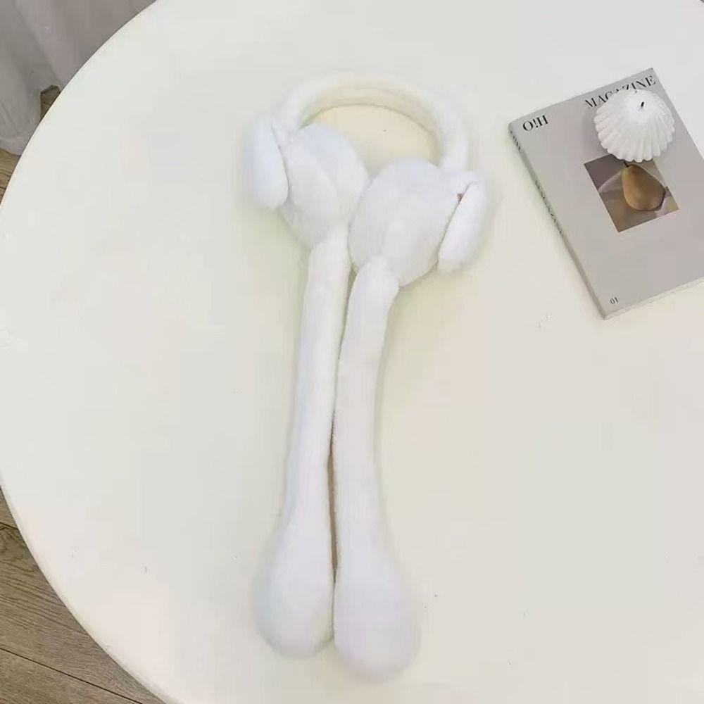 Cute Rabbit Ear Muffs Soft Moving Jumping Ears Winter Warm Earmuffs Ear Protection Cover for Women Girls
