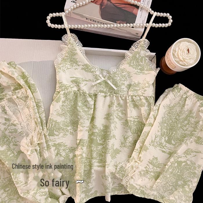 

Летний комплект шорт с подтяжками и съемными подушечками, расписанный китайской тушью Medium