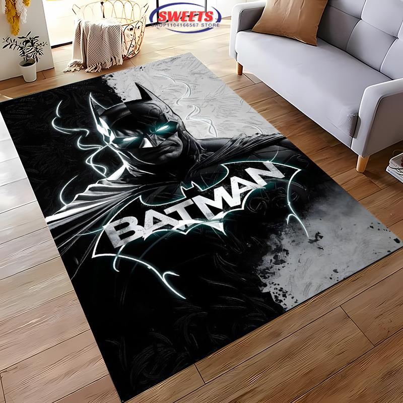 Koberec s motivem Batmana DC č. 3 Nové vydání!Protiskluzová Zvuková Izolace, Koberec do Obývacího Pokoje, Dětské Ložnice, Kancelářských Prostor, Odolná Rohož