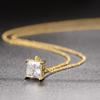 Korean Style Pendant Necklace for Women Square Cut Crystal Choker Chain Simple Gold Color Necklaces Accessories Jewelry N505