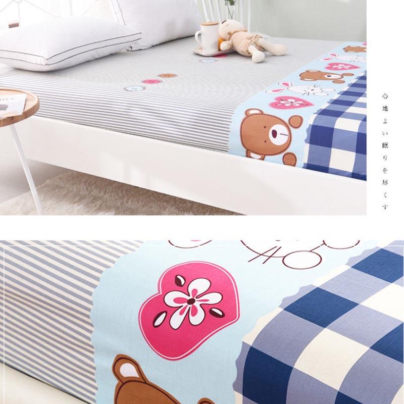 Beds Three-piece Cotton Pillow Bag Cover 1.5 Meters 1.8 Bed Seat Meng Si Dust Bed Cover Built-in Diamond Plaid Fresh Pastoral