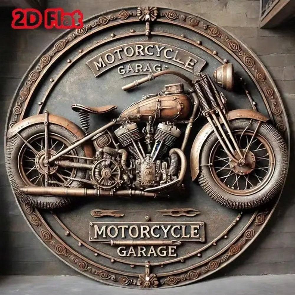 Vintage Retro Motorcycle Metal Tin Wall Art Sign for Home Garage Cafe Decor