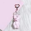Lovely Rabbit Keychain Bowknot Keyring Bag Charm Keys Holder for Women Couple Gift for Backpack Car Decoration