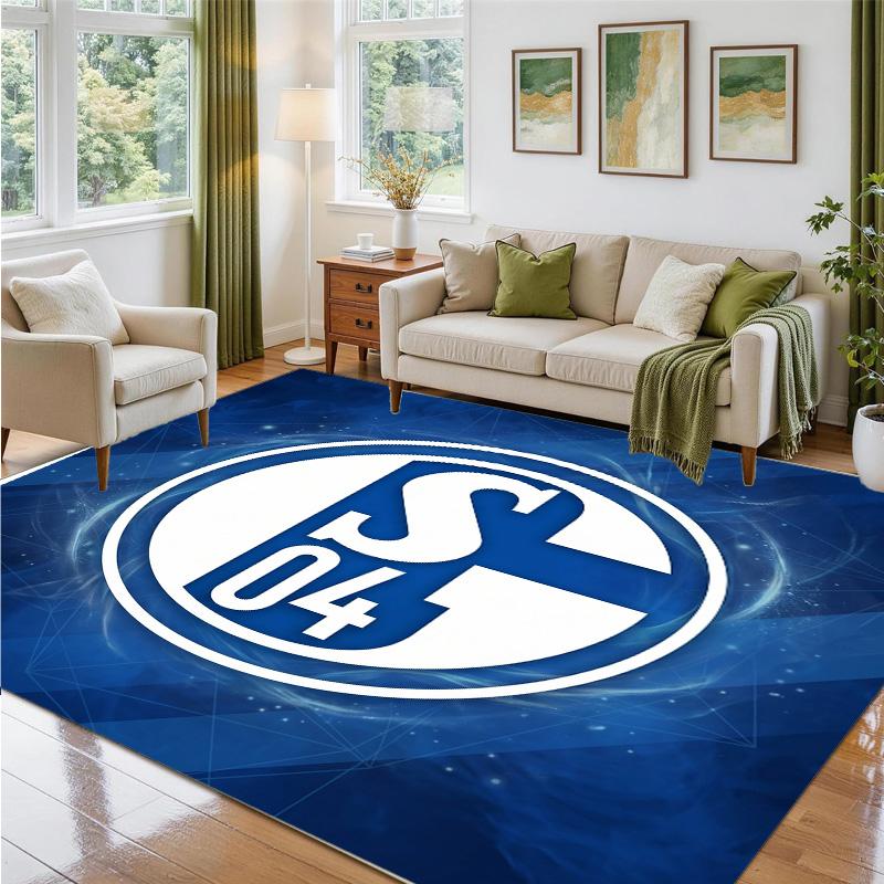 Schalke 04 Design Crystal Velvet Rug Soft Decorative Mat for Bedroom Entrance