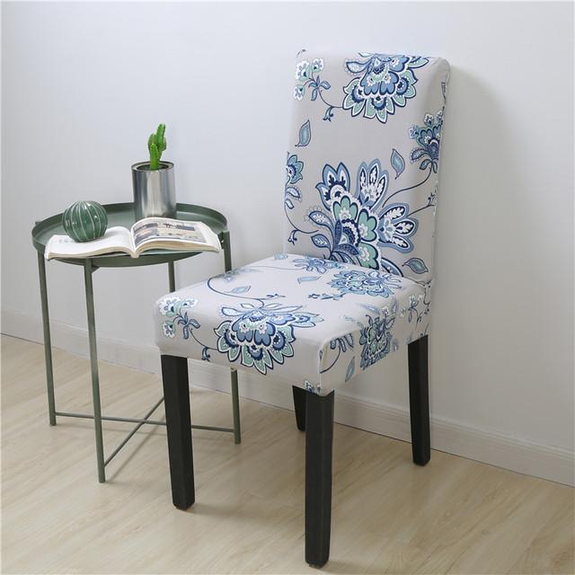 Spandex Chair Covers Printed Dining Room Stretch Seat Cover Chair Protective Case For Restaurant Banquet Kitchen Hotel