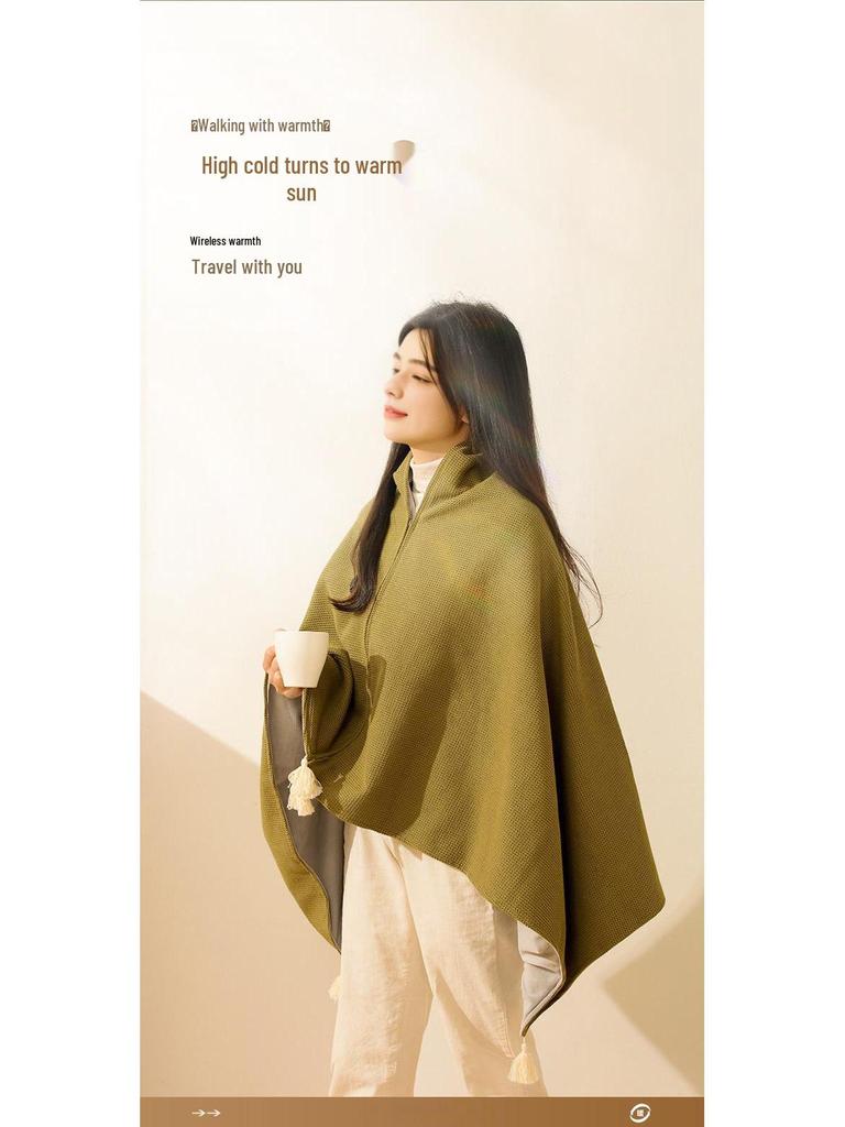 Heated Electric Cloud Shawl - USB Washable, Warm Body Blanket for Office & Outdoor Use