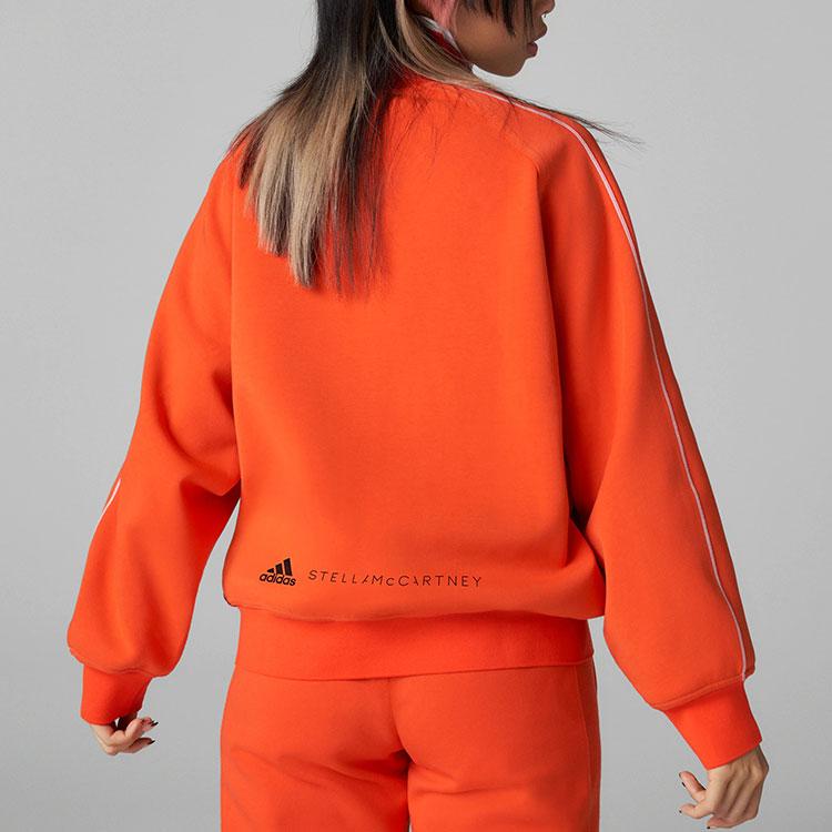 Adidas Solid Color Logo Sports Stand Collar Jacket Women Jacket Orange Yellow H59286