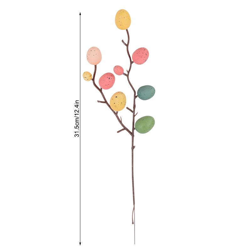 

3/1 шт. пасхальное яйцо ветка дерева красочная картина пенопластовое яйцо искусственные цветы 2024 весна пасхальное украшение для дома ваза поддельное растение