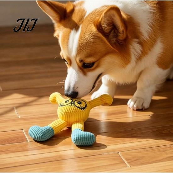 Durable Plush Toys for Dogs Squeaky Dog Chew Toy, Cartoon Cat/Dog Shape, Interactive Teeth Grinding Puppies And Boredom Relief Toy Indoor Cats