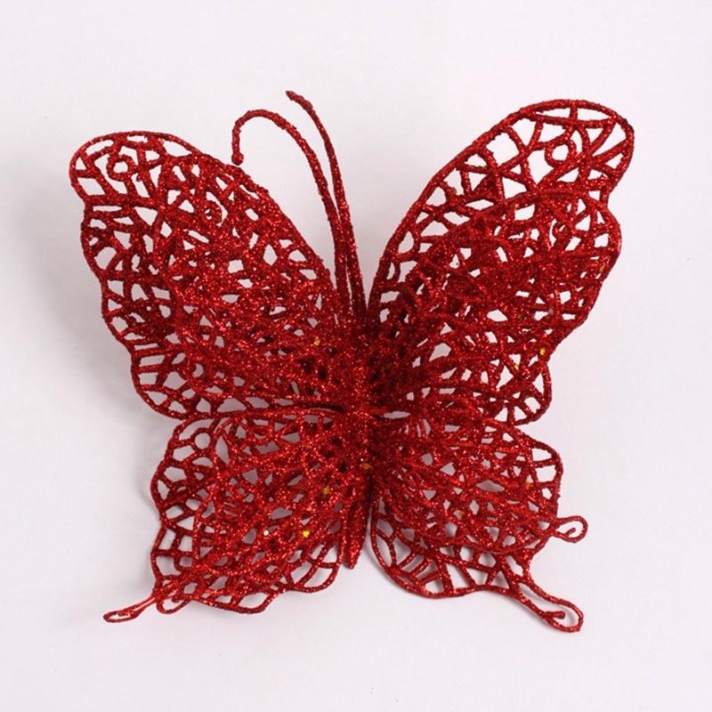 1PCS Home Decoration Christmas Butterfly Decorations Christmas Tree Ornaments Wedding Party Decorations Crafts Creative Gifts