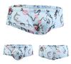 GAY Euro-Amerikanische Mid-Low Rise Herren Unterhose mit Kopf-Print, U-Konvexes Mesh, Atmungsaktiv & Feuchtigkeitstransportierend, Schweißabsorbierender Stil E085.