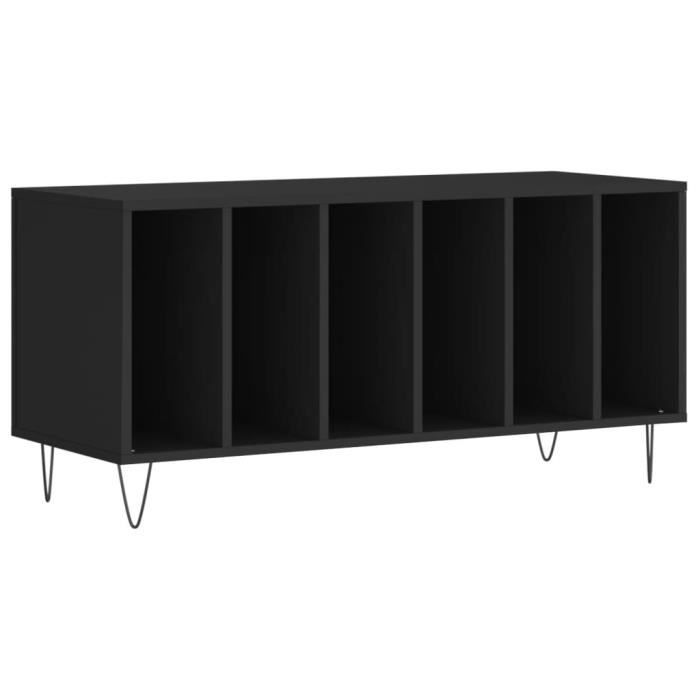 VidaXL Armoire à disques noir 100x38x48 cm bois d'ingénierie 831749