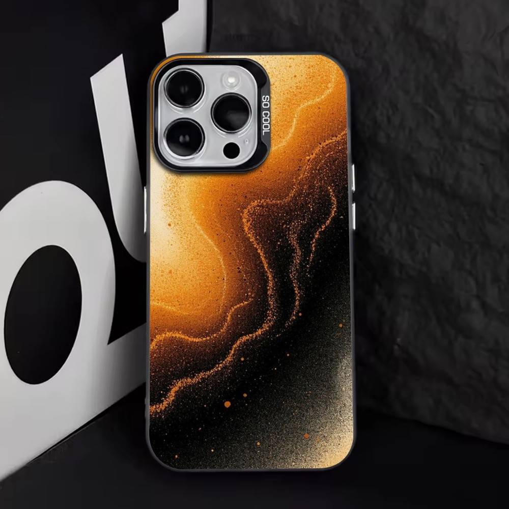 Retro Amber Texture Laser   Phone Case For iPhone 17,16,15,14,13,12,11 Plus,Pro Max,XS,Colorful Silver Phone case Funda Cover