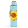 1PC Sunflower Single Bloom Decor 750ml Color Plastic Sports Water Bottle Leakproof Flip Straw Lid Suitable for Sports Office Home Use