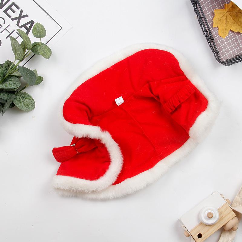 European and American Christmas windshield grace cloak, pet party supplies clothing factory, cat New Year's warm red velvet cloak