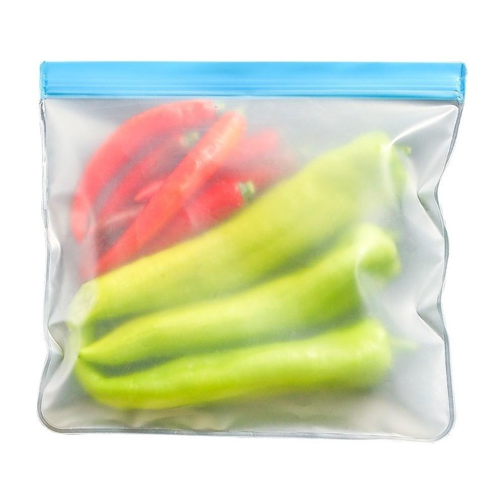 5pcs/set Reusable Silicone Food Storage Containers Stand-Up Design Leakproof Food Preservation Bag Eco-Friendly Zip Shut