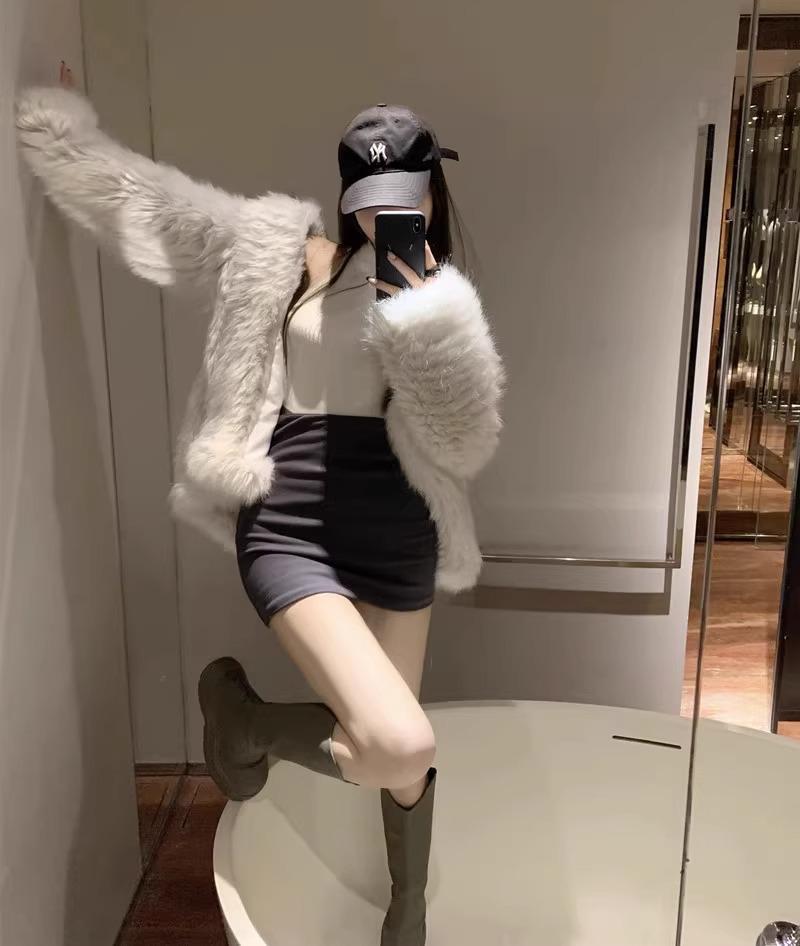 Spring 2024 Women's High Waist Solid Color Bodycon Mini Skirt - Slimming & Sexy A-Line Style