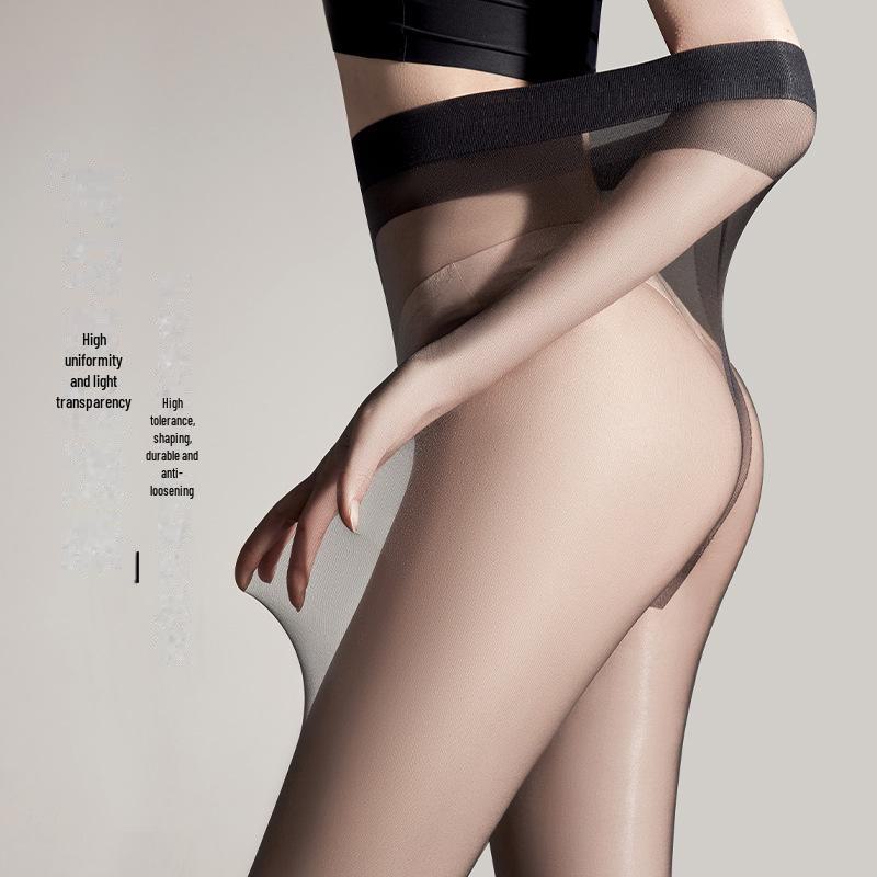 Ultra-Dünne Schwarze Seidenstrümpfe mit Ananas-Muster: Strapazierfähige, supertransparente, maschenfeste Damensocken für große Frauen