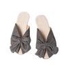 Women's Mule Sabot Sandals Large Size Open Toe Large Bowknot V Cut Flat Slippers Indoor and Outdoor Stylish Trends