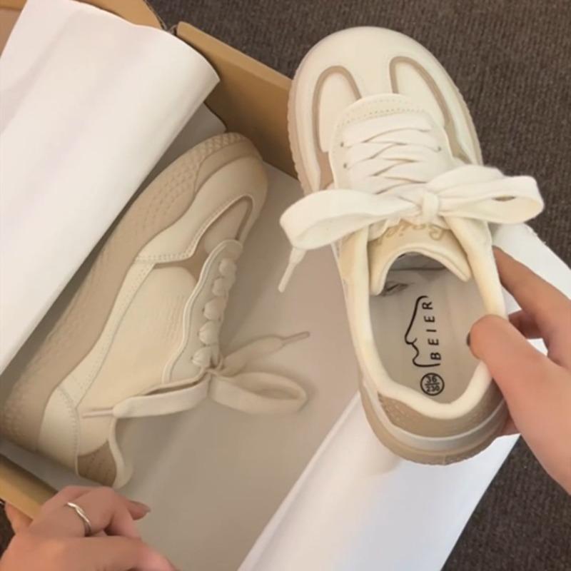 Autumn mesh white shoes women's trendy new sports and leisure shoes versatile student board shoes